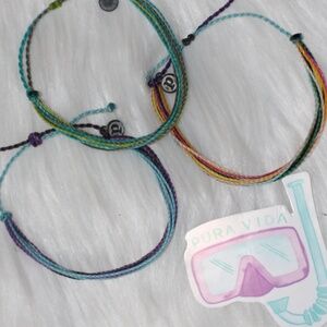 3 Pura Vida bracelets, multi colors NWOT